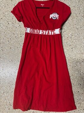 Ohio State Red Midi Dress with Branded Waistband